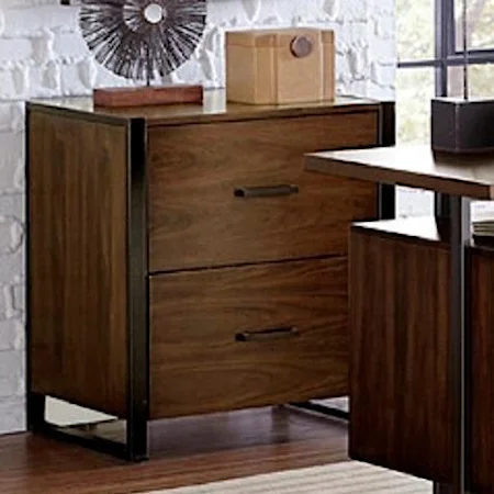Contemporary File Cabinet with Metal Base